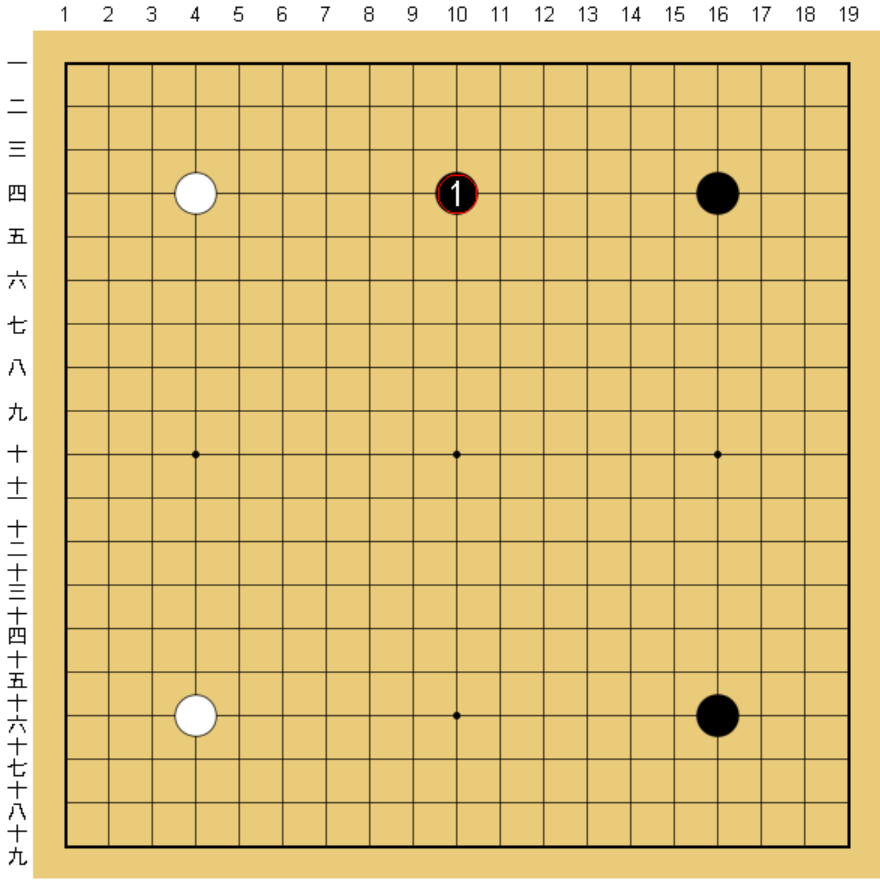 黒１は四線のヒラキ