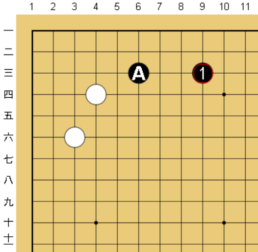 黒１が二間ビラキ